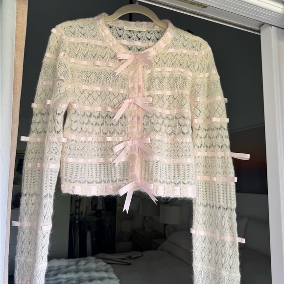 LoveShackFancy Pink Lace Sweater - Picture 5 of 7